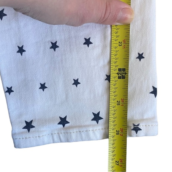 J crew toothpick cream pants with navy stars denim jeans 29” stars patriotic - Picture 9 of 11